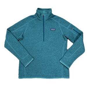 Patagonia Better Sweater 1/4 Zip Fleece Pullover Jacket Teal Womens M Medium